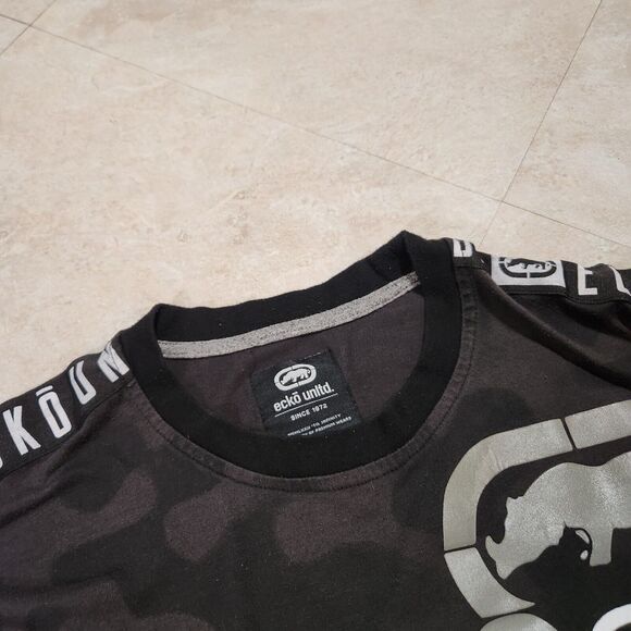 VTG Ecko Unltd Mens XL Unlimited Camo Spellout Skater Streetwear Graphic T Shirt - Picture 6 of 9